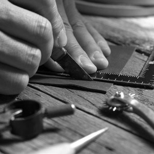 Hand cut leather