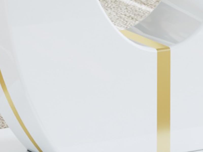 71" Dining Table Set for 6, White Faux Marble Dining Table