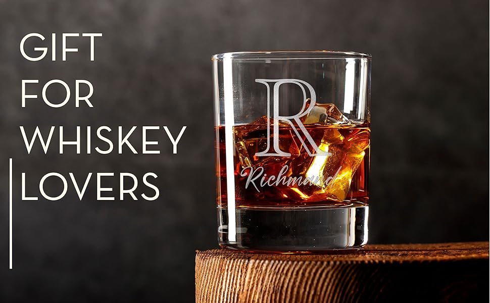 Personalized Whiskey Glasses Set of 2, Custom Rocks