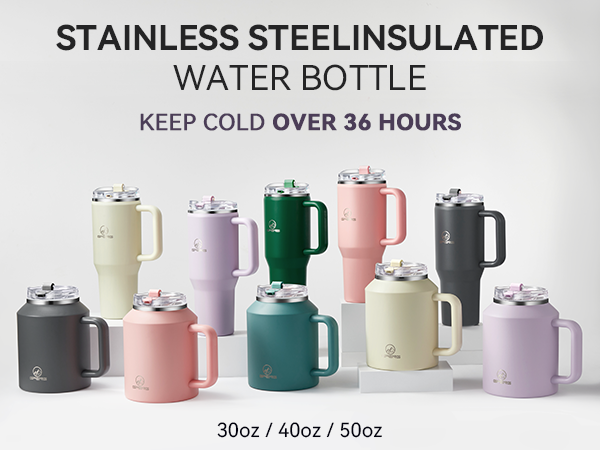 Amazon.com: Gpeng 30/40/50 oz Tumbler with Handle, Water Bottles