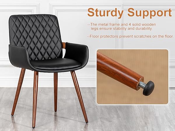 Amazon.com - LUNLING Mid Century Modern Faux Leather Dining