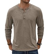 COOFANDY Men's Henley T-Shirt Long Sleeve Casual Lightweight Pullover Shirts Soft Stretch Basic T...