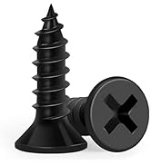 Wood Screws 1/2 Inch, FIXLINK Premium Flat Head Phillips Black Wood Screws 135 PCS, Self Tapping ...