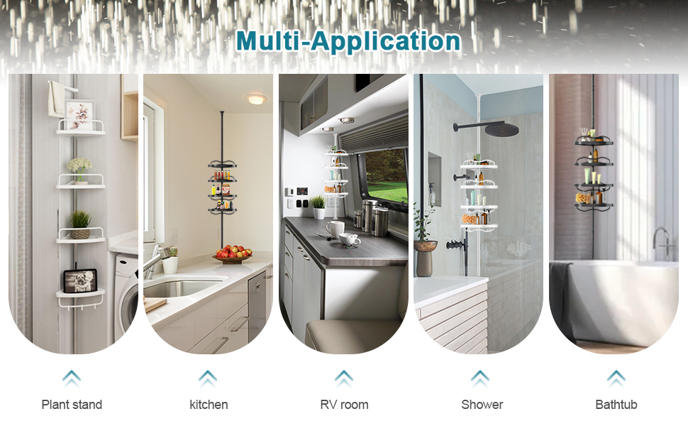 Corner Shower Caddy Tension Pole Shower Rack Corner Stand