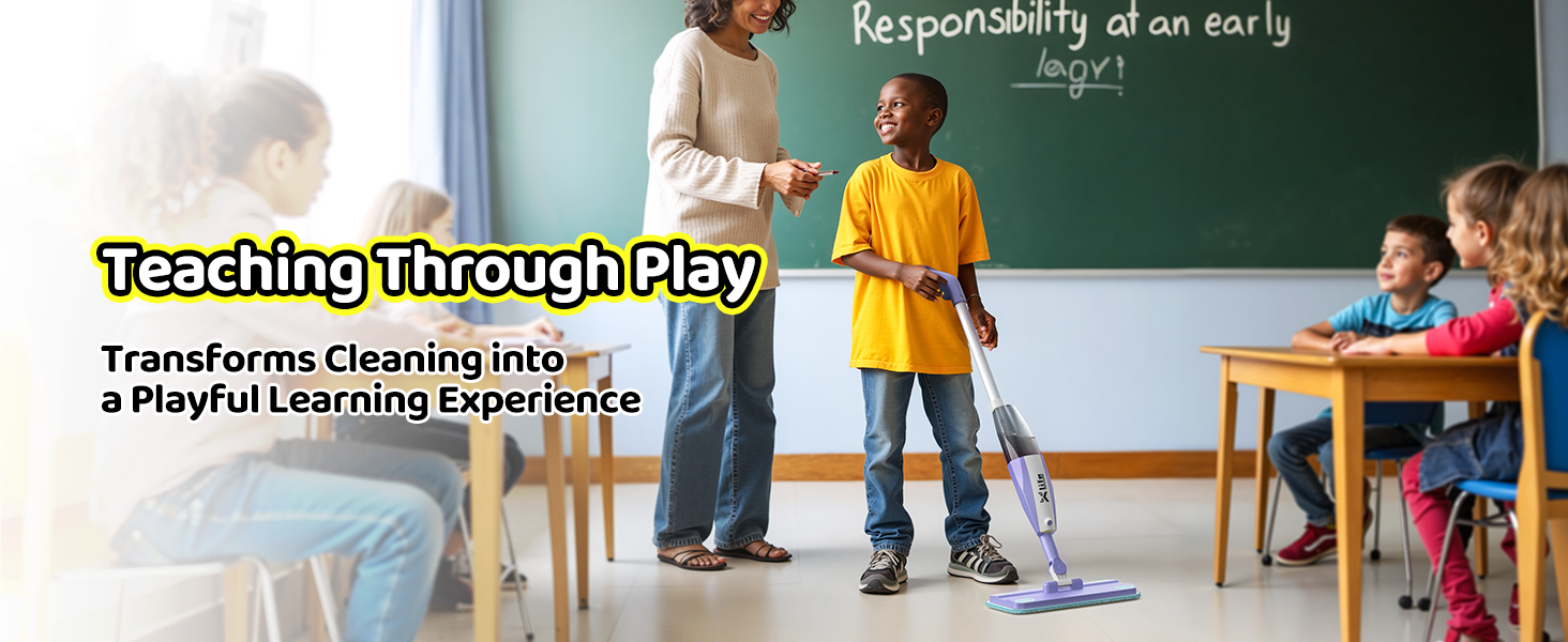 Watch as your child takes charge of their cleaning routine with the Xlife Toy Spray Mop!