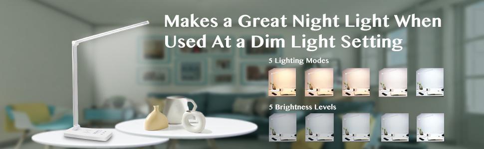 5 lighting modes & 5 brightness levels