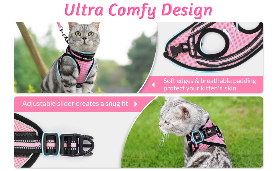 Pet Supplies rabbitgoo Cat Harness and Leash Set for Walking Escape