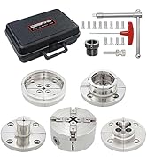 DEEFIINE 4 Inch Wood Lathe Chuck Set 1" x 8TPI Thread & 3/4"x16TPI Adapter, Nickel Plated Self-Ce...