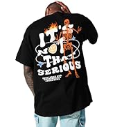 Mens Graphic Tees Vintage T-Shirts Oversized Letter Print Casual Crewneck Cotton Top Short Sleeve...