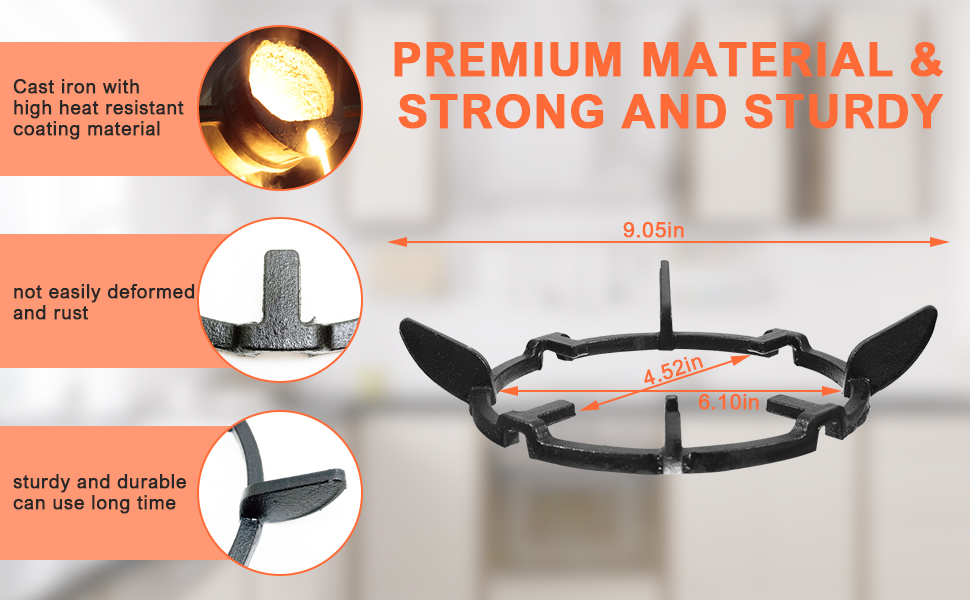 Cast Iron Ring Pan Support Stand, Universal Wok Ring for Gas Hob, Stove