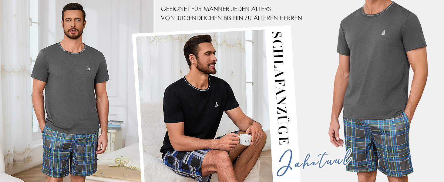Pyjama Herren kurz Schlafanzug