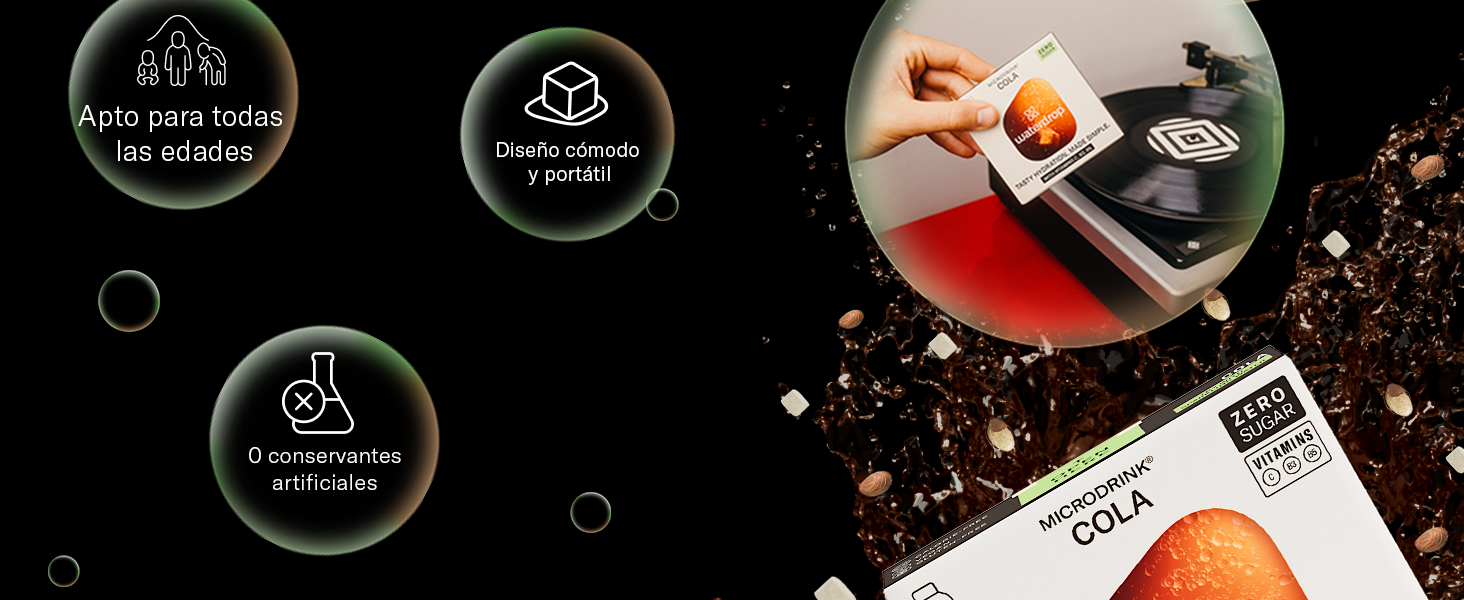 waterdrop cola bebida refresco soda cocacola sin azúcar vitaminas agua wateerdrop soda cubito 