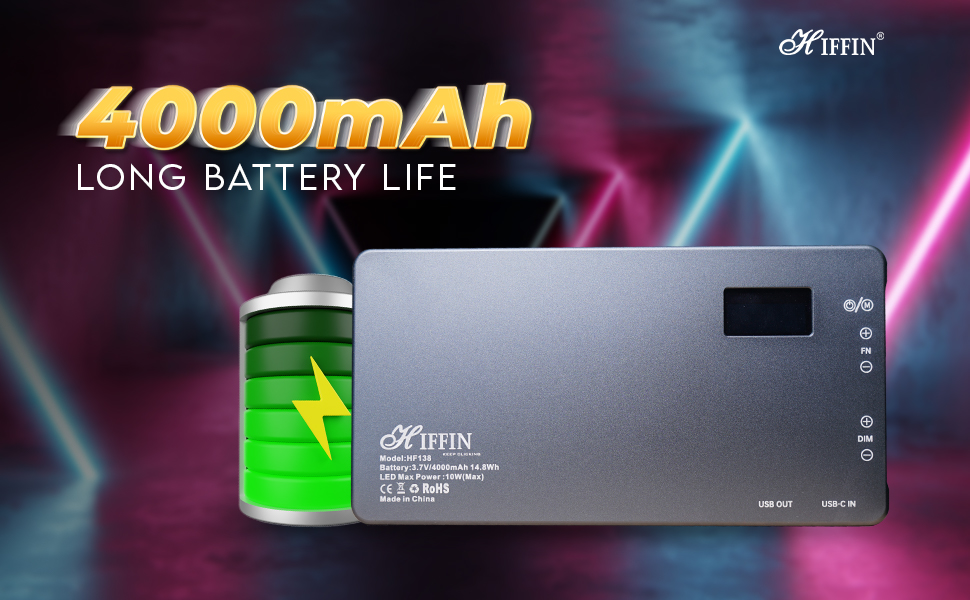 HIFFIN HF-138 Pro Portable Pocket RGB LED Video Light with 21 Lighting ...