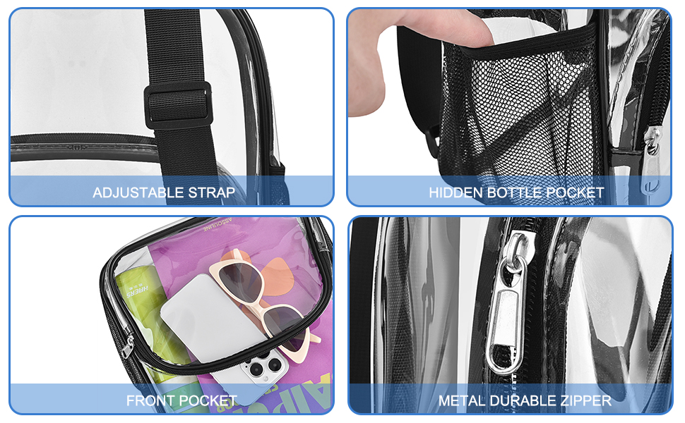 Clear Backpack Stadium Approved 12×12×6, Clear Mini