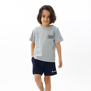 Amazon | [チャンピオン] Tシャツ キッズ 半袖 丸首 綿100