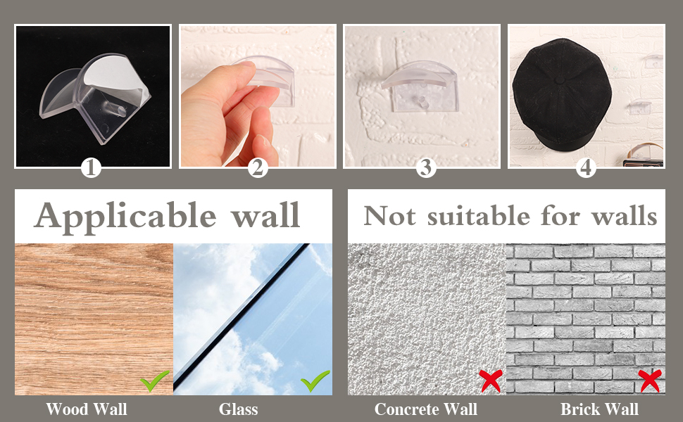 BESARME 12 Pack Hat Hangers for Wall, Minimalist Hat Rack