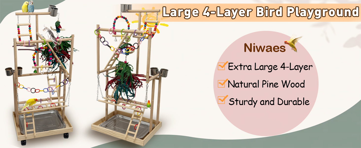 natural wood bird perch parrot stand large