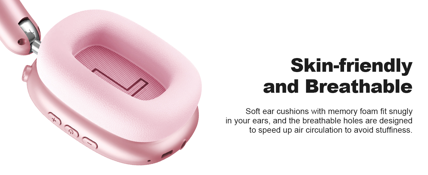 Comfortable to wear breathable ear pads,Memory Foam Ear Cups,lightweight design