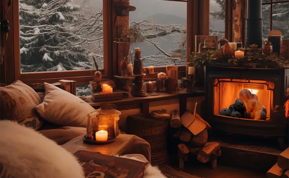 15 Pack Ceramic Fire Balls, 3 Inch Fiber Round Fire Stones