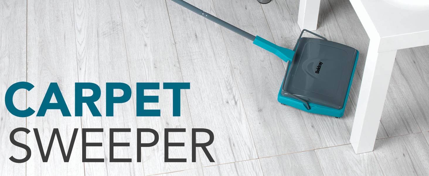 Beldray LA024855TQ Carpet Sweeper Manual Floor Cleaner, Roller To Clean Carpets And Hard