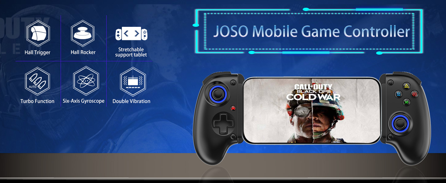 Joso D10 Phone Game Controller For iPhone/Android/Pc/Switch With Hall Effect Joysticks/Hall Trigger Play COD, Genshin Impact Android Game Controller Support Cloud Gaming/PS Remote Play White 10 iPhone controller