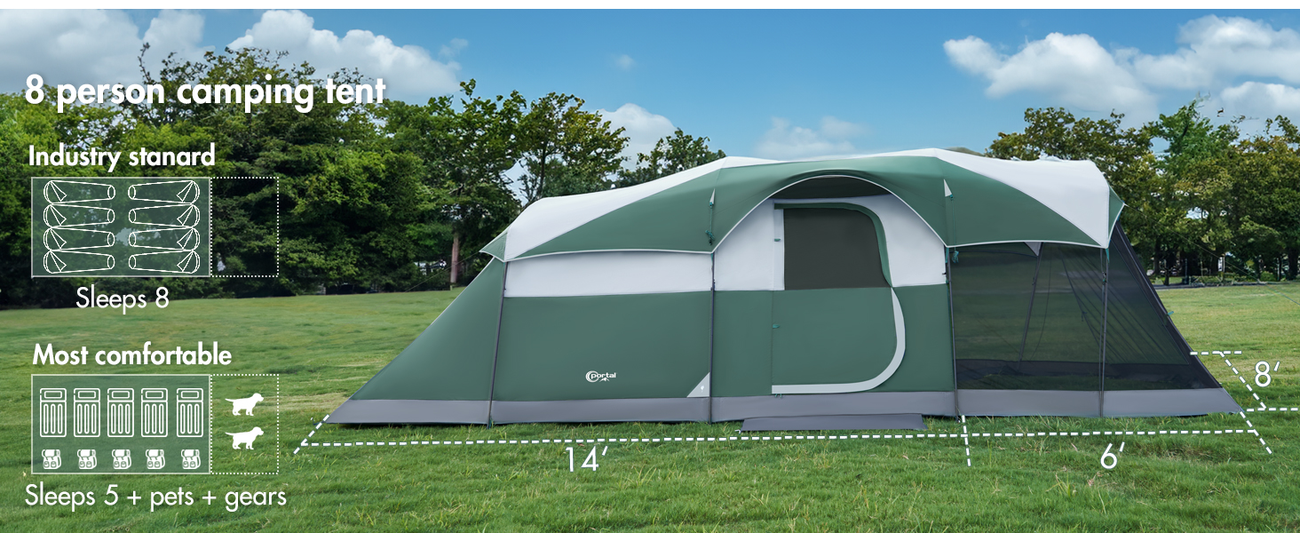 8 person tent for camping