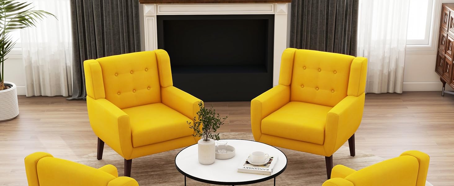 Small Accent Chair, Yellow