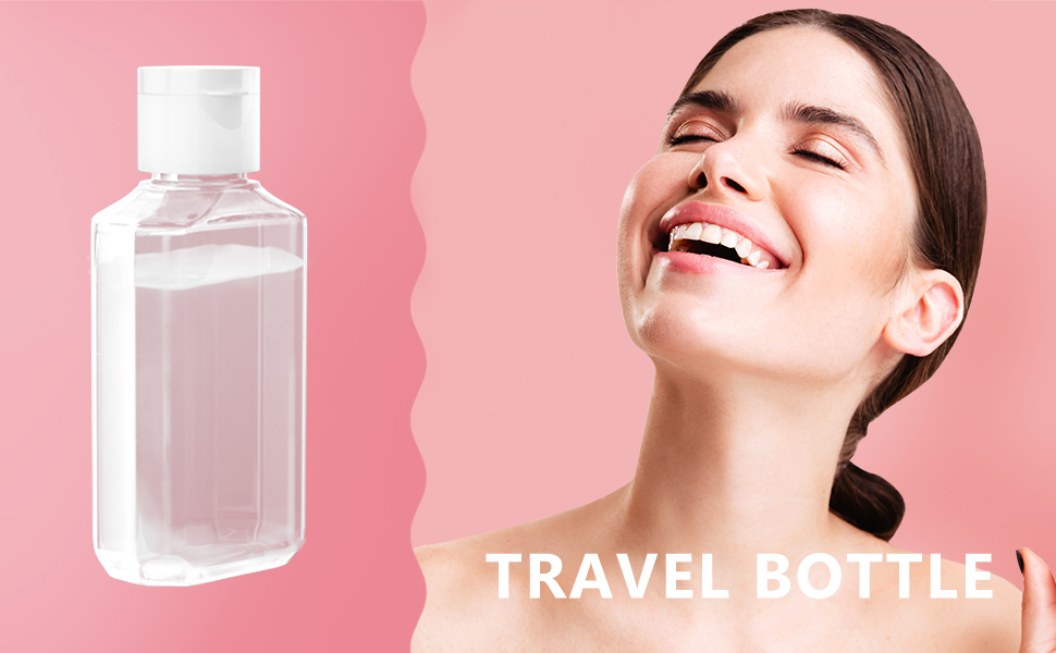 HULISEN 24 Pack 2OZ Clear Empty Hand Sanitizer Bottles, Travel Containers with Flip Cap