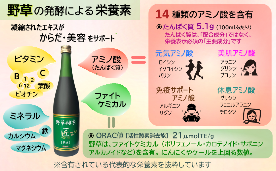 Amazon | 野草酵素 匠 無添加 720ml 1本 原液 濃厚 抗酸化 腸活