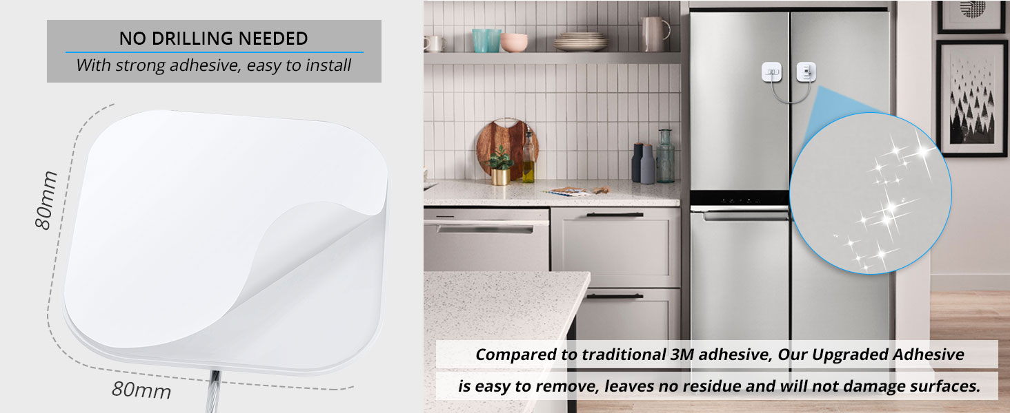 eSynic Fridge Lock 2 Pack Strong Adhesive Fridge Child Safety Lock Chest Fridge Freezer Lock