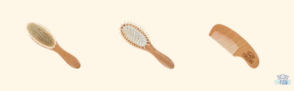 Baby Hair Brush Set for Newborns Toddlers Comb Cradle Cap Newborn Showers Registries Gift 