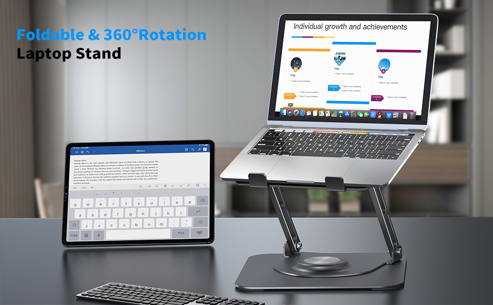 Laptop Stand for Desk, Adjustable Computer Stand with 360