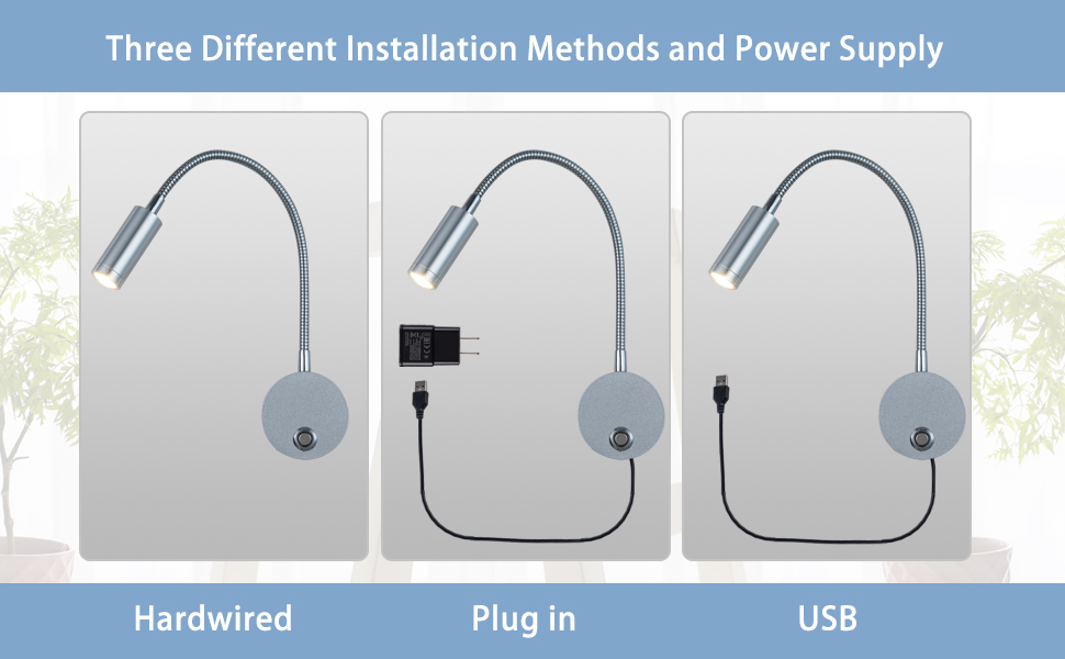 Bafaxac 2 Pack LED Wall Mount Reading Light, Focused Book Light for
