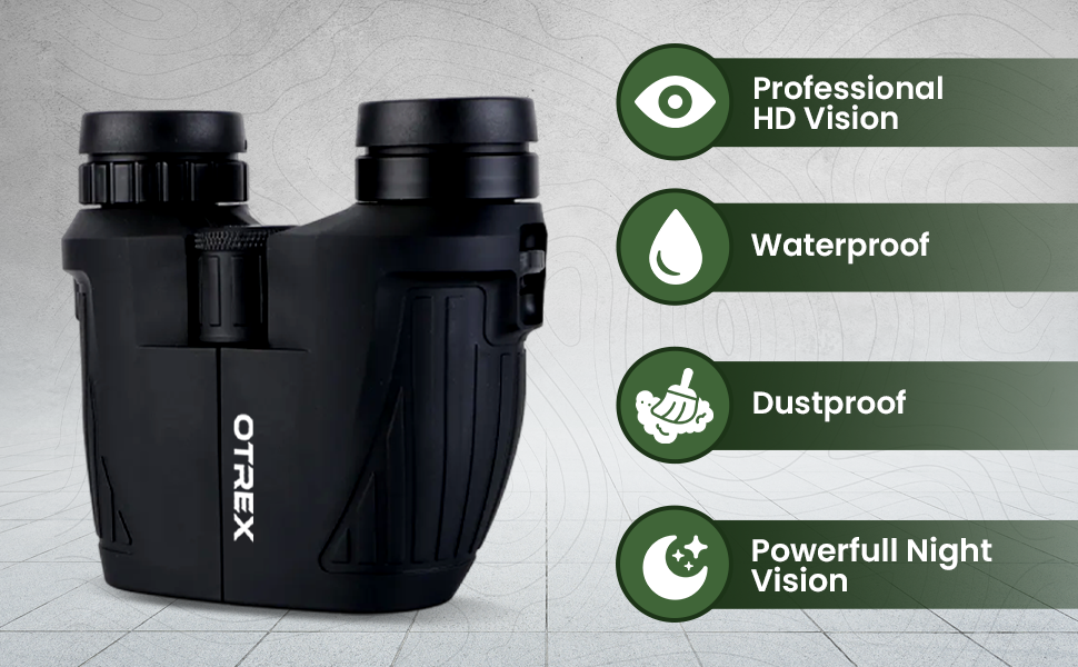 12x25 Compact Binoculars for Adults Kids