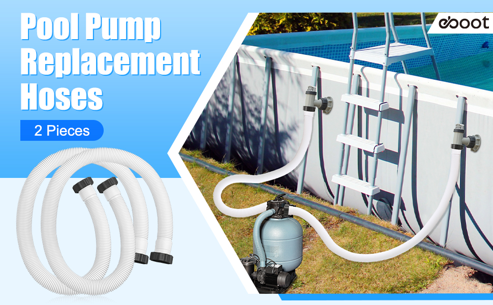 2 Pieces 1.5 Diameter Pool Pump Replacement Hose 59 Long Accessory Pool Hoses for