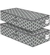 punemi Under Bed Storage, 2-Pack 6.7 Inches Tall Underbed Clothes Storage Bags W/Sturdy Structure...