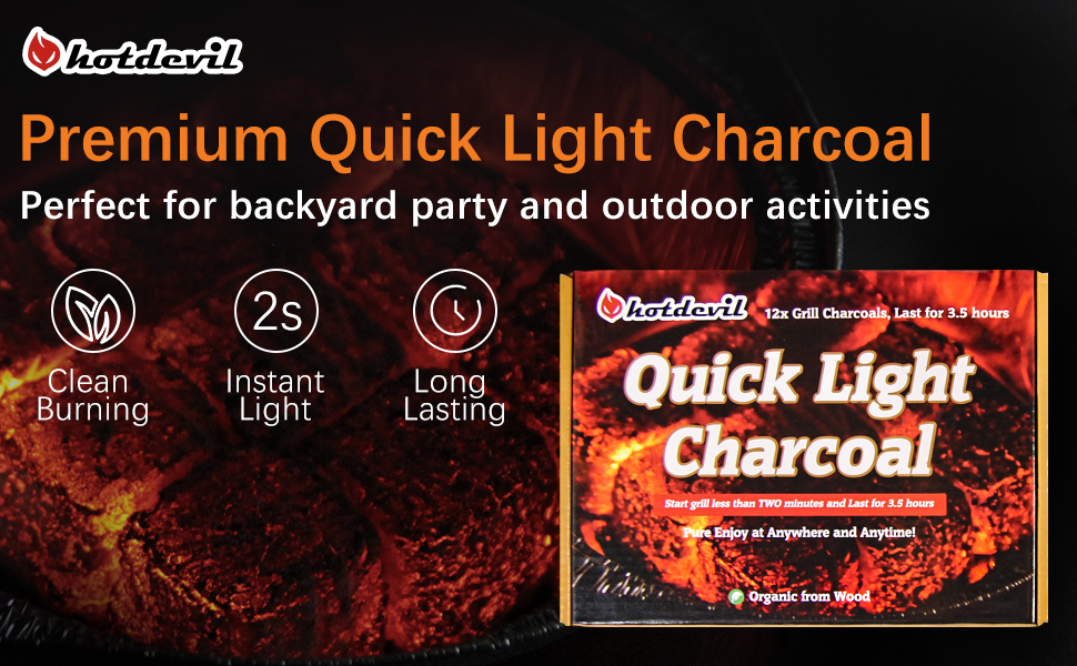 Premium Quick Light Charcoal Perfect for backyard party and outdoor activities.