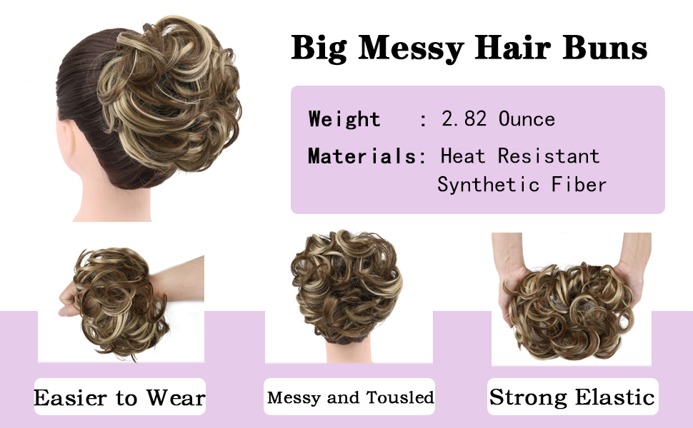 girlshow big messy hair buns large hair pieces curly scrunchies tousled updo ponytail extensions