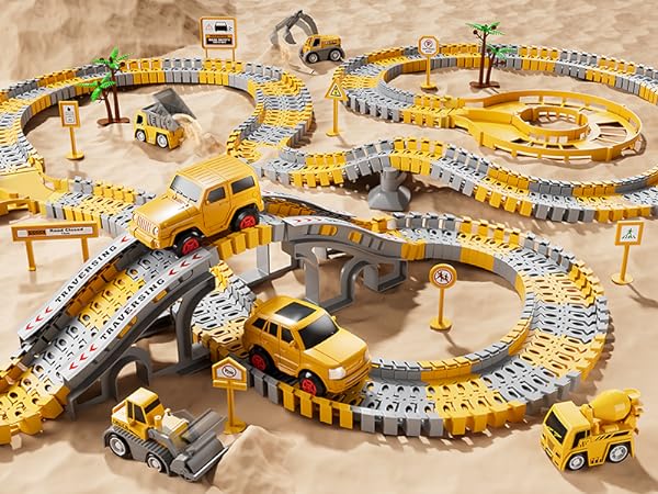 Construction Race Tracks Toys For Boys