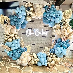 blue gold balloons