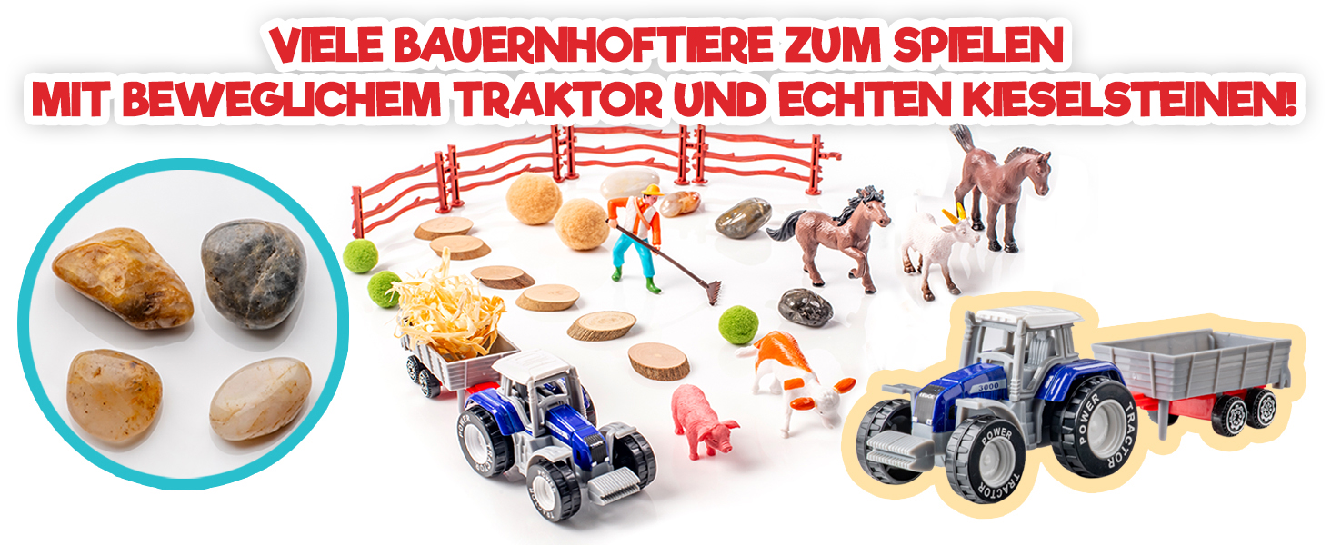 Spaß auf dem Bauernhof Sensorisches Spielzeug für Kinder Spielsand Tire Tire Figură Traktor Magischer
