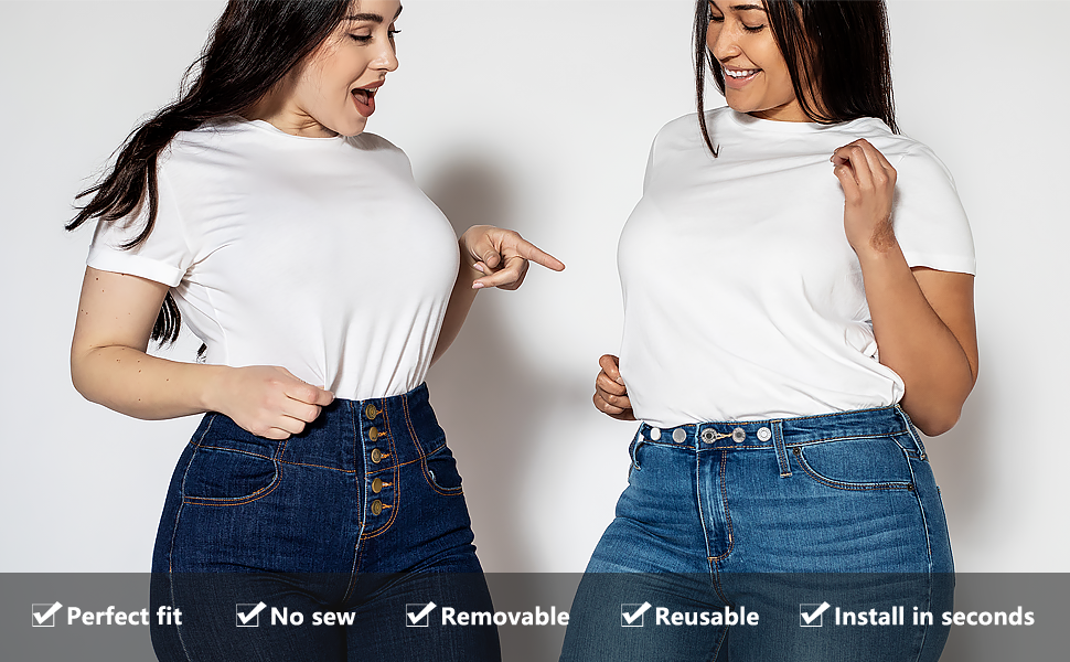 LXLOVESM 18 Sets Button pins for Jeans Pants,No Sew Instant