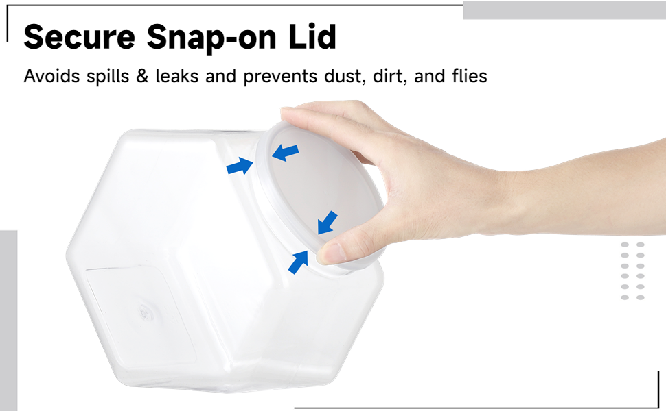 129oz Plastic Candy Jars, 2 Packs Hexagon Cookie jars with