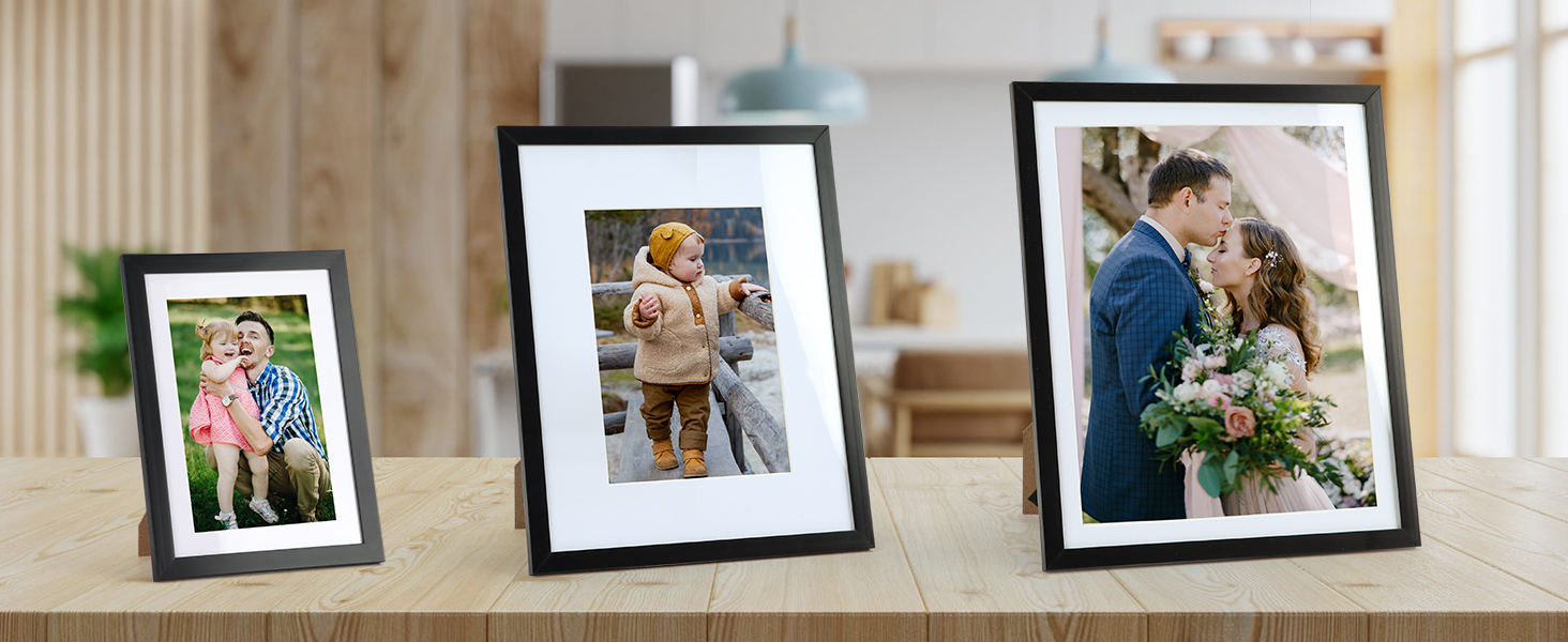 Lavezee 8x10 Black Picture Frame Set of 10, Bulk Collage Frames for