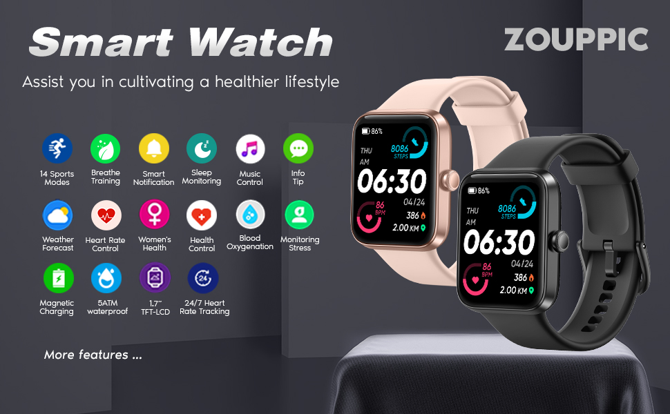 Smart Watch fitness tracker SPO2 heart rate monitor