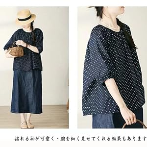 Amazon | [su- sumairu-maihoomu] ブラウス トップス ドット柄