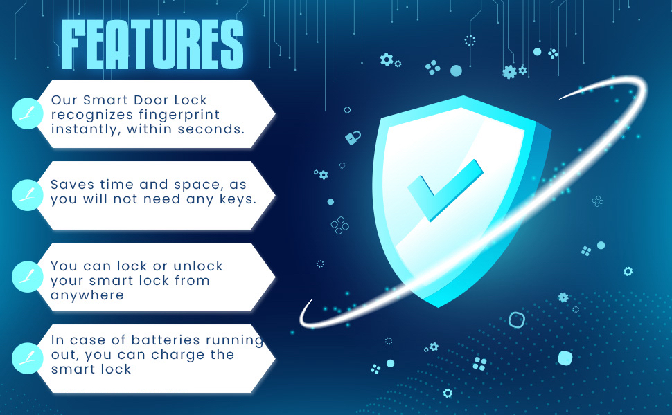 Rechargeable Smart Lock Deadbolt Electronic WIFI Smart Outdoor Lock