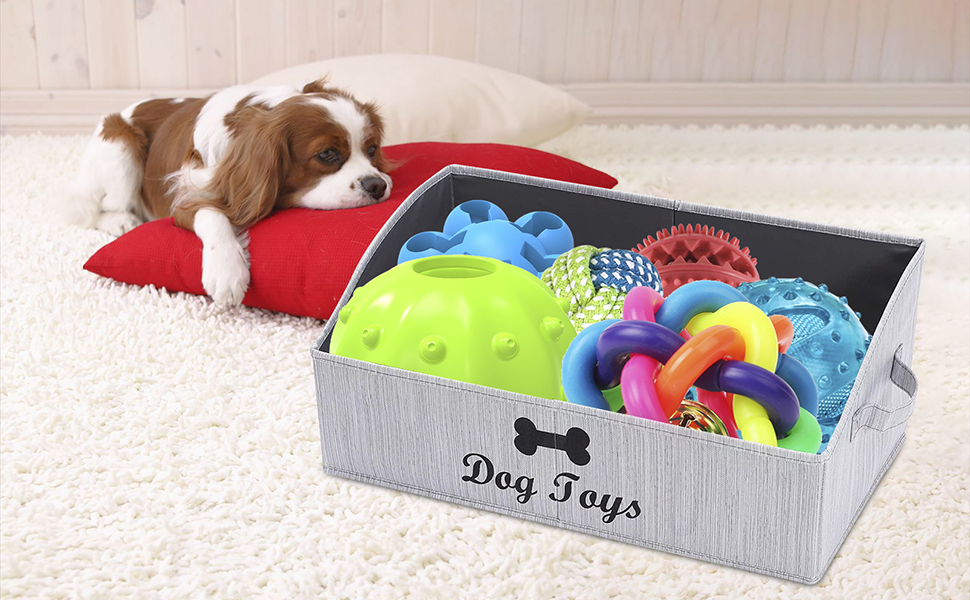 Pet Supplies Morezi LinenCotton Blend Dog Toy Basket and Dog Toy Box