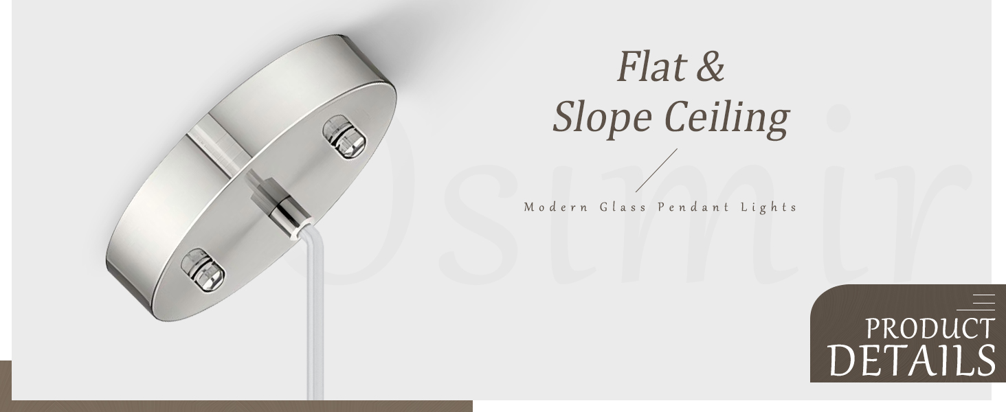 Osimir Brushed Nickel Pendant Lights Kitchen Island 3 Pack, Modern