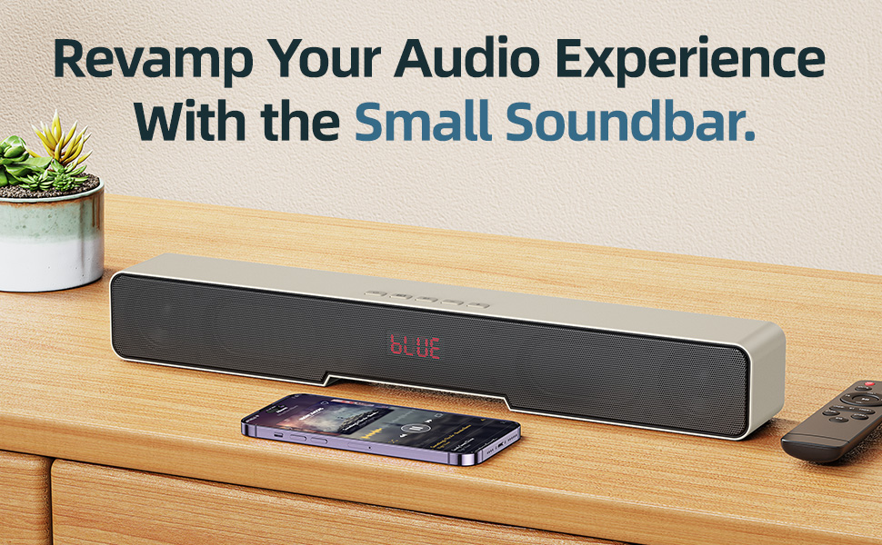 KOOSODIO Small Sound Bar for TV and PC HDMI/Opt/RCA/Coax